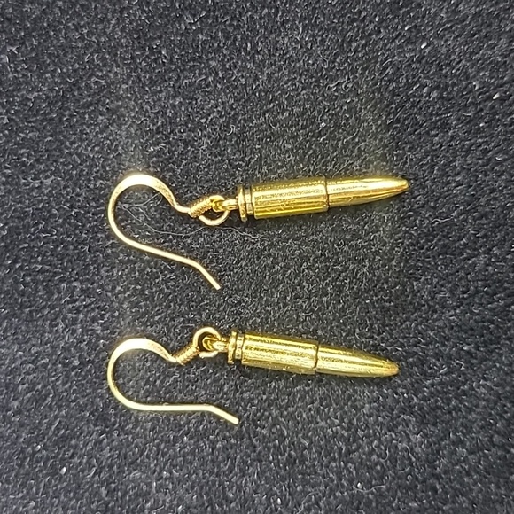 Liscel Jewelry - Bullet Earrings Gold Tone Dangle Lightweight Brand New Casual Trendy Everyday
